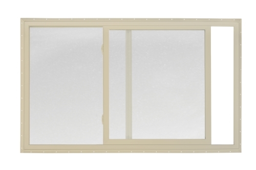 2020 5700 Series Insulated Low-E 366 Obscure Glass 1x1 Almond Horizontal Slider Window, Vinyl