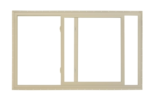 3010 5700 Series Insulated Low-E 366 Glass 1/1 Almond Horizontal Slider Window, Vinyl