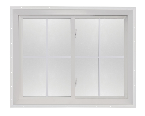 3010 130 Series Insulated Low-E 366 Obscure Glass 4/4 White Horizontal Slider Window, Vinyl