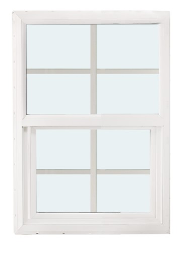 ABI 2030 500 Series Dual Pane Single Hung Window, Low-E Agron Insulated Glass, 4/4, White, Vinyl