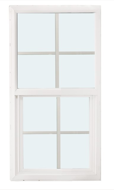 ABI 2050 500 Series Dual Pane Single Hung Window, Low-E Agron Insulated Glass, 4/4, White, Vinyl