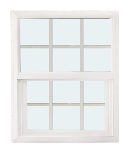 ABI 2830 500 Series Dual Pane Single Hung Window, Low-E Agron Insulated Glass, 6/6, White, Vinyl