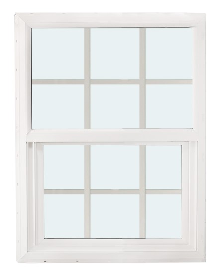 ABI 2844 500 Series Dual Pane Single Hung Window, Low-E Agron Insulated Glass, 6/6, White, Vinyl