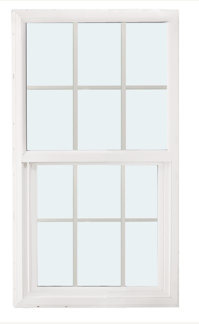 ABI 2850 500 Series Dual Pane Single Hung Window, Low-E Agron Insulated Glass, 6/6, White, Vinyl