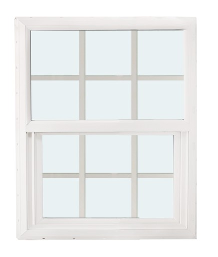 ABI 3030 500 Series Dual Pane Single Hung Window, Low-E Agron Insulated Glass, 6/6, White, Vinyl