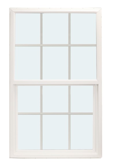 ABI 3050 500 Series Dual Pane Single Hung Window, Low-E Agron Insulated Glass, 6/6, White, Vinyl