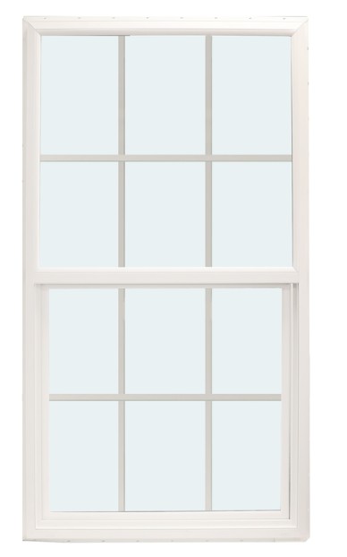 ABI 3060 500 Series Dual Pane Single Hung Window, Low-E Agron Insulated Glass, 6/6, White, Vinyl
