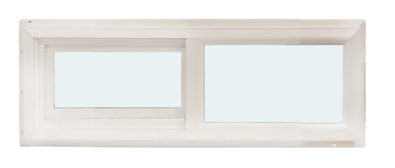 ABI 3010 500 Series Dual Pane Sliding Window, Low-E Argon Insulated Glass, 1x1, White, Vinyl