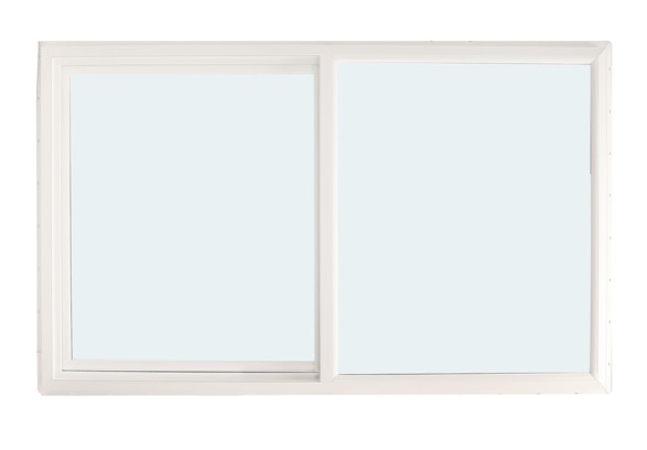 ABI 5030 500 Series Dual Pane Sliding Window, Low-E Argon Insulated Glass, 1x1, White, Vinyl