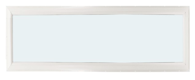 ABI 3010 500 Series Dual Pane Picture Window, Low-E Argon Insulated Glass, 1-Lite, White/Black, Vinyl