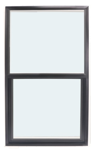ABI 3050 500 Series Dual Pane Single Hung Window, Low-E Agron Insulated Glass, 1/1, White/Black, Vinyl