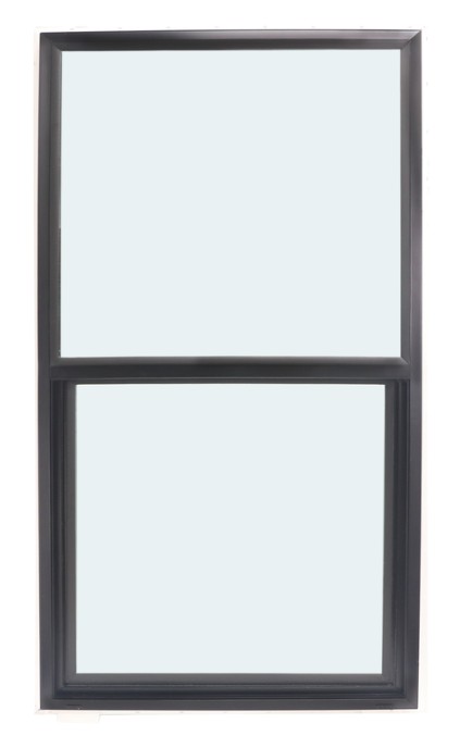 ABI 3060 500 Series Dual Pane Single Hung Window, Low-E Agron Insulated Glass, 1/1, White/Black, Vinyl