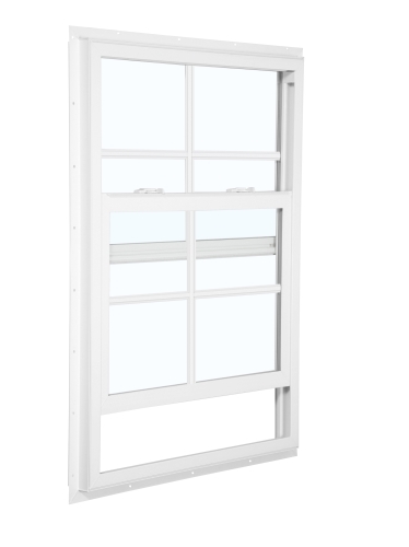 2030 5700 Series Insulated Low-E 366 Glass 4/4 White Single Hung Window With Argon, Vinyl