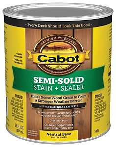 140.0001406.005 Semi Transparent Stain, Natural Flat, Neutral Base, Liquid, 1 qt