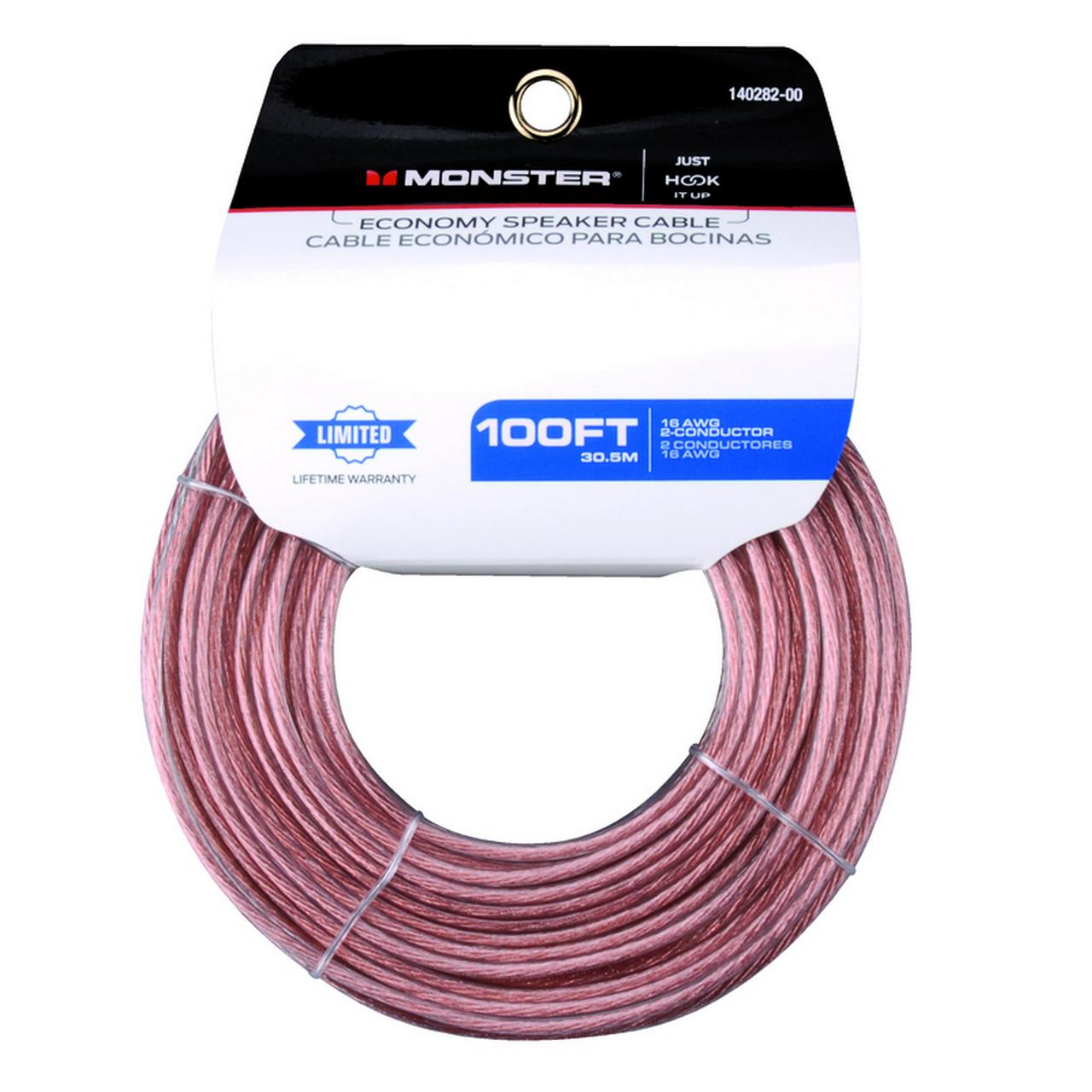 Just Hook It Up 140280-00 Economy-Grade Speaker Wire, 18 AWG Wire, 100 ft L