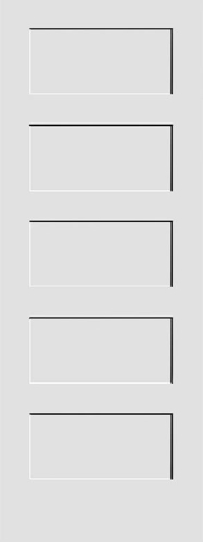 30 in x 80 in, Shaker, 5 Panel, Primed, Smooth, Solid Core, Interior Slab Door