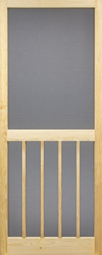 2'8" x 6'8" Vertical Bar Solid Wood Screen Door