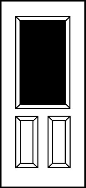 36 in x 80 in, Halfview, 1 Lite, 2 Panel, Fiberglass, Primed, Exterior Prehung Door, Right Hand, Stainless Steel Hinges
