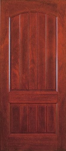 36 in x 80 in, Patina, Cherry Mahogany, 2 Panel, Fiberglass, Prehung Door, Left Hand, Oil Rubbed Bronze Hinges, TDI