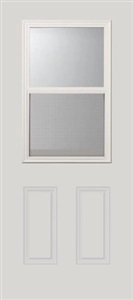 36 in x 80 in, Halfview, Vent Lite, 2 Panel, Steel, Prehung Door, Right Hand, Yellow Zinc Hinges