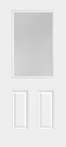 32 in x 80 in, Halfview, 1 Lite, 2 Panel, Steel, Primed, Exterior Prehung Door, Left Hand, Satin Nickel Hinges