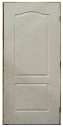 24 in x 80 in, Arch Top, 2 Panel, Textured, Hollow Core, Prehung Door, Left Hand, Satin Nickel Hinges, 2-1/8 in Colonial Casing