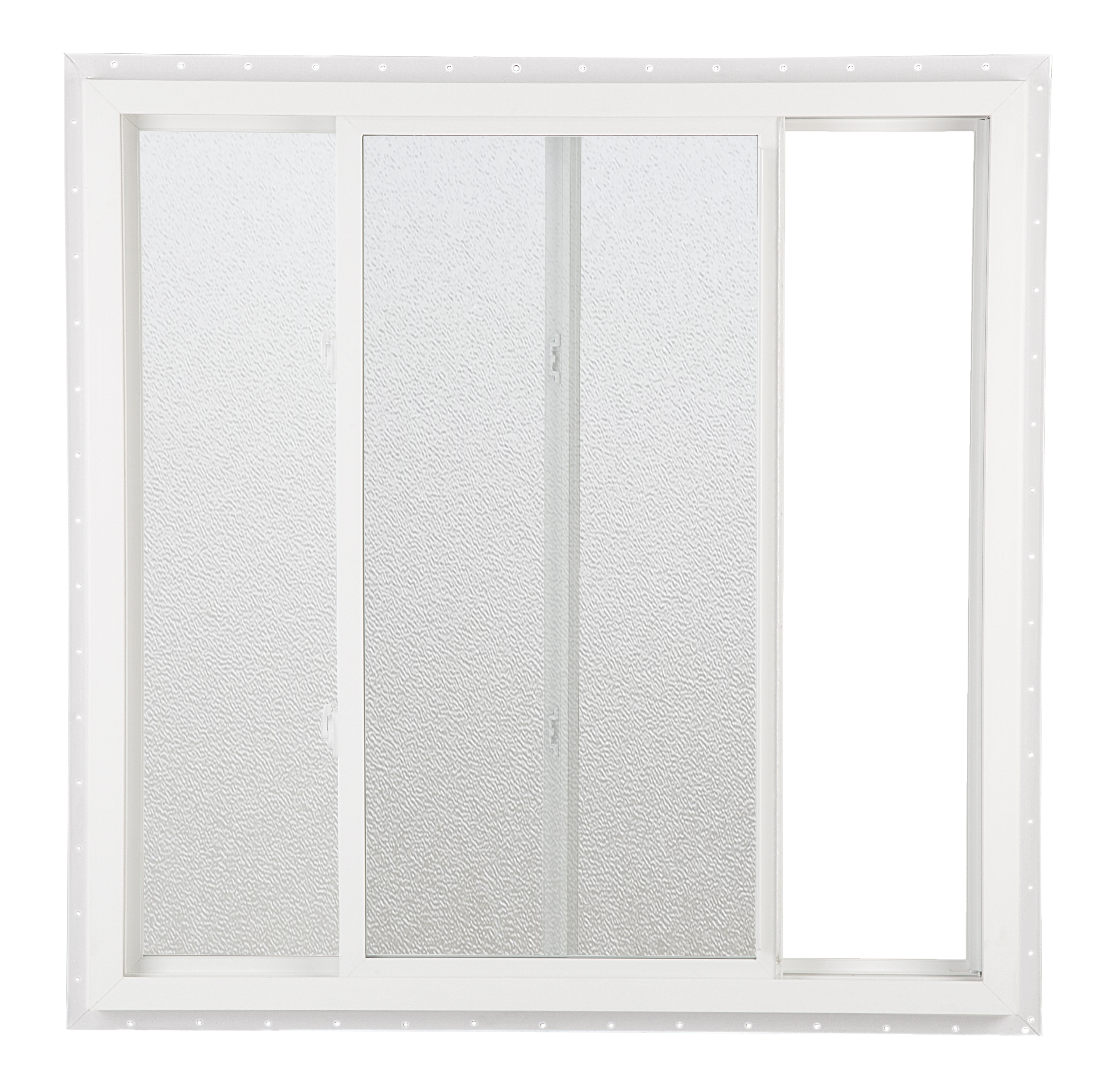 2020 151 Series Insulated Low-E/Ultra Obscure 366 Glass 1/1 Black/White Horizontal Sliding Window, Vinyl
