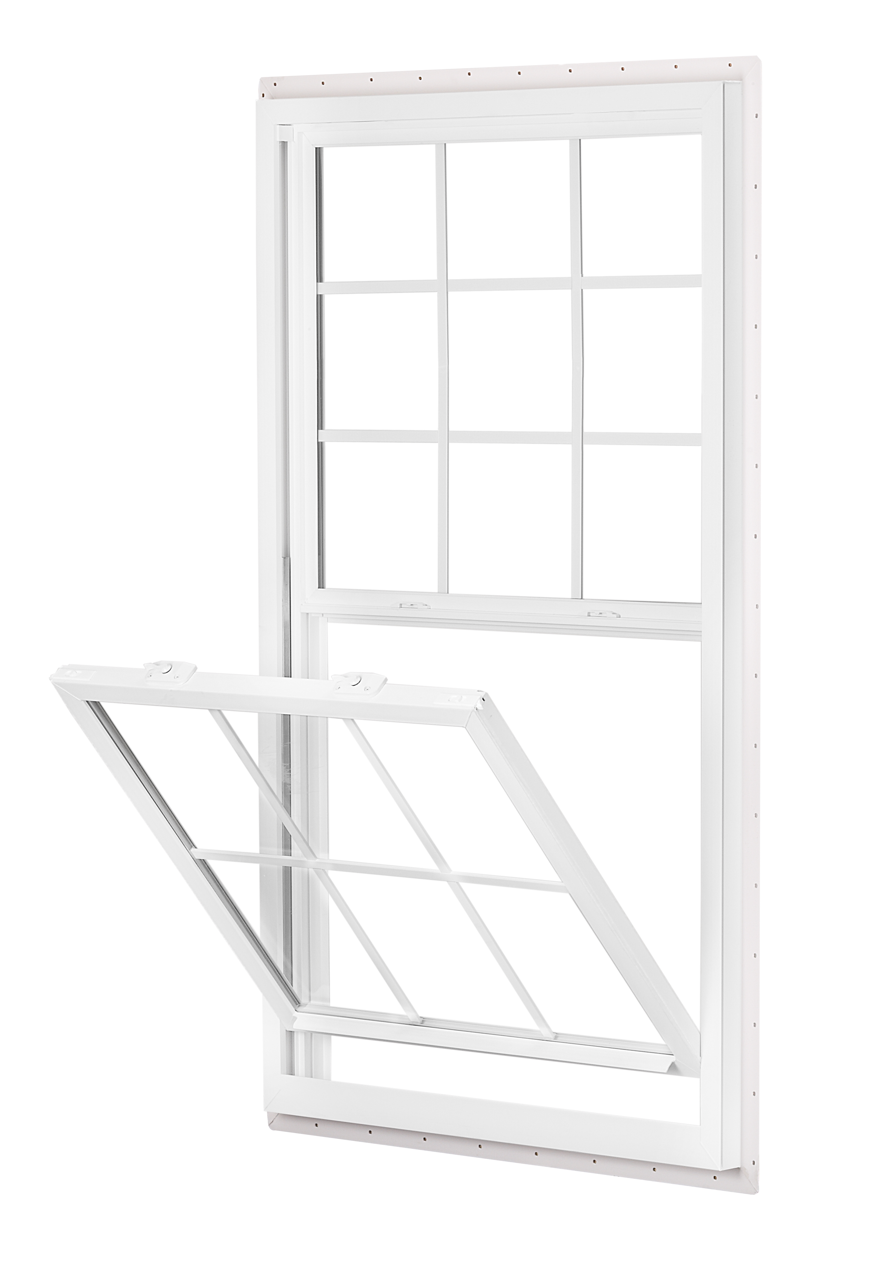 3060 160 Series Insulated Low-E/Ultra Clear 366 Glass 9/6 White Single Hung Windows, Vinyl