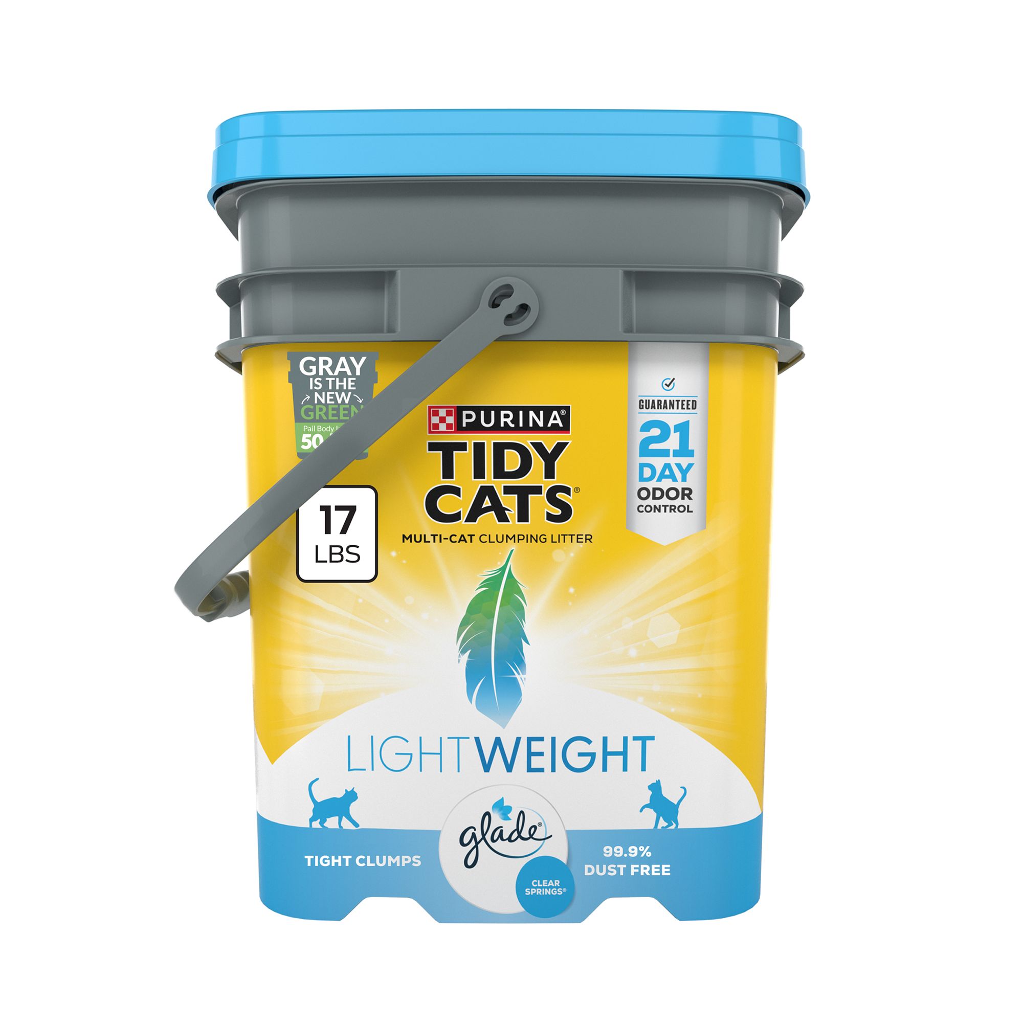 Lightweight with Glade 16759 Clumping Cat Litter, 17 lb Pail, Scented