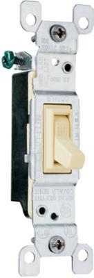TradeMaster 660IGCACC20 Toggle Switch, 15 A, 120 VAC, Back Wire, Side Wire Terminal, Ivory