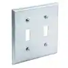 G39871-UPC 2-Device Toggle Square Handy Box Cover, 4 in L, 4 in W, Square, 2-Gang, Steel, Silver, Galvanized