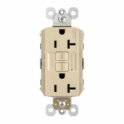 Pass & Seymour radiant Series 2097TRICCD4 GFCI Duplex Receptacle, Nylon, Ivory, 2-Pole, 20 A, 125 VAC, NEMA: 5-20R