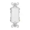radiant Series TM874WCC6 Decorator Switch, 15 A, 120/277 VAC, Push Wire, Side Wire Terminal, White, 4-Pole