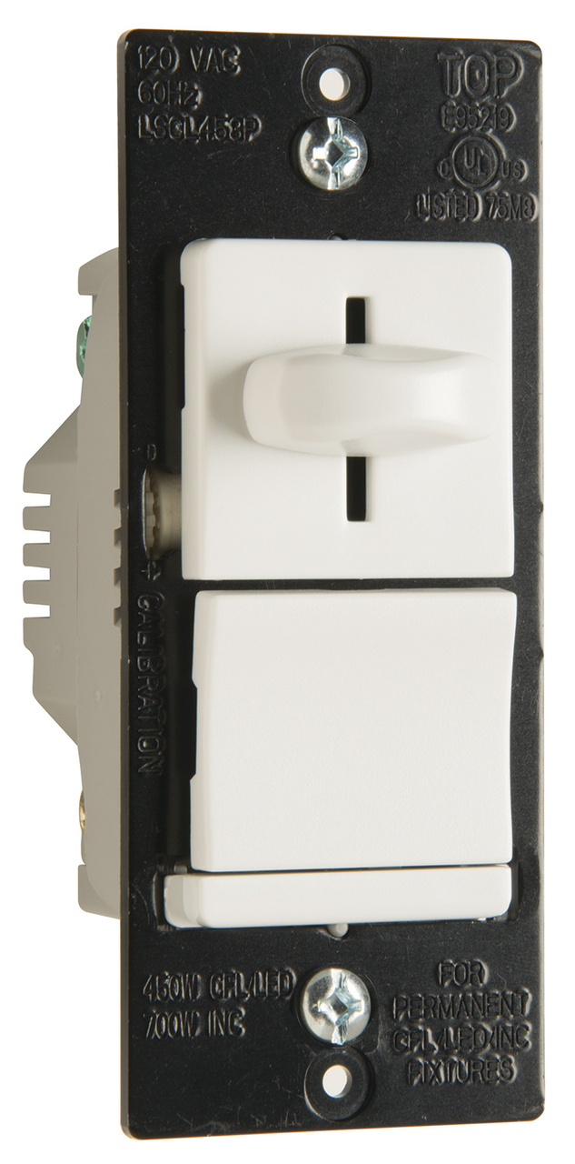 LSCL453PWCC4 LS Series CFL/LED/Incandescent 3-Way Slide Dimmer Switch, Non-Preset, White