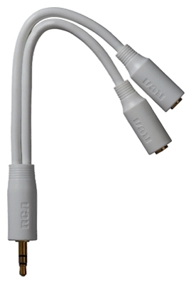 AH-742R Y-Adapter Cable, 3-1/2 mm Wire, White Sheath
