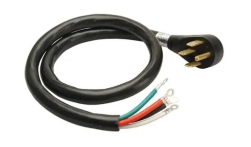 09046ME Range Cord, 6/2, 8/2 AWG Cable, Male Plug, 6 ft L, 45 A, 125/250 V, Black