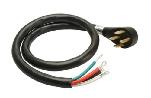09044-88-08 Power Supply Cord, 6 to 8 AWG Cable, 12 ft L, 50 A, 125 VAC, Black