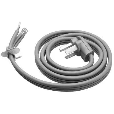 09126ME Dryer Cord, 10/3 AWG Cable, Male Plug, 6 ft L, 30 A, 125/250 V, Gray