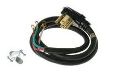 09156ME Dryer Cord, 10/4 AWG Cable, Male Plug, 6 ft L, 30 A, 125/250 V, Black