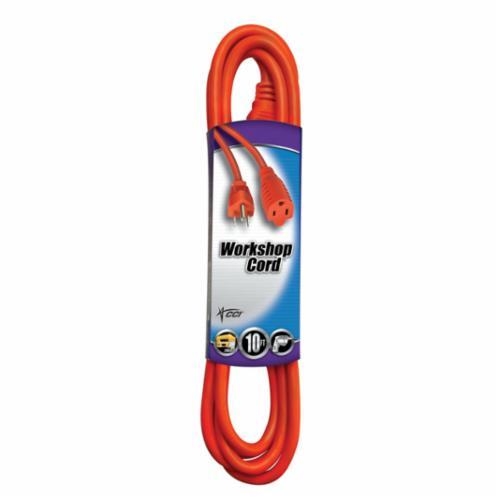 02304-88-03 Extension Cord, 16 AWG Cable, 10 ft L, 13 A, 125 VAC, Orange