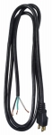 09706-ME Power Supply Cord, 16 AWG Cable, 6 ft L, 13 A, 125 VAC, Black