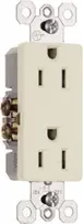 Pass & Seymour radiant Series 885LACC14 Duplex Receptacle, Thermoplastic, Light Almond, 2-Pole, 15 A, 3-Wire