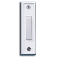 DH1408 Doorbell Pushbutton, Rectangular, Wired, White, Unlighted