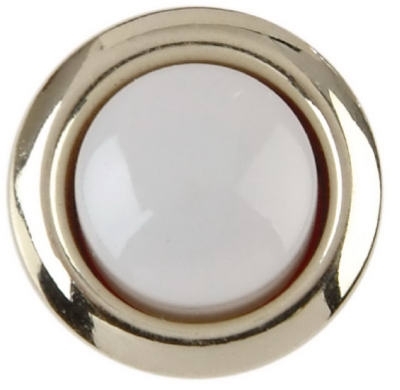 DH1201L Doorbell Pushbutton, Round, Wired, Silver/White, Lighted