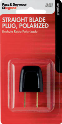 26016BKBPCC10 Electrical Plug, 2 -Pole, 10 A, 125 V, NEMA: NEMA 1-15P, Black