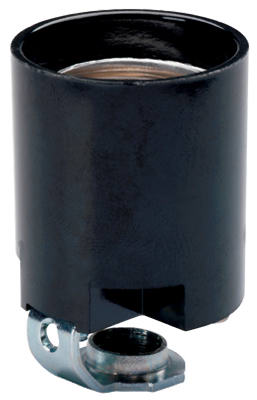 Pass & Seymour 31528PHBCC10 Lamp Holder, 125 V, Black