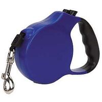 11610 10 19 Belted Retractable Lead, 10 ft L, S Breed Size, Nylon Line, Blue, Snap Hook
