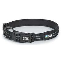 ZA0006 12 30 Dog Collar, O-Ring Link, 12 to 30 in L Collar, 1 in W Collar, S Breed Size, Nylon, Jet Black, Reflective Taping