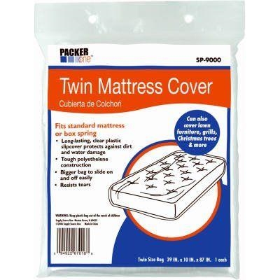 SP-9000 Mattress Cover, Twin Bedding, Fits Mattress Height: 10 in, Plastic, Clear