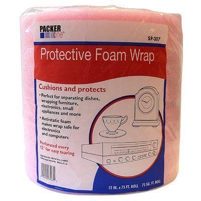 SP-307 Foam Wrap, 75 ft L, 12 in W, Polyethylene, Pink